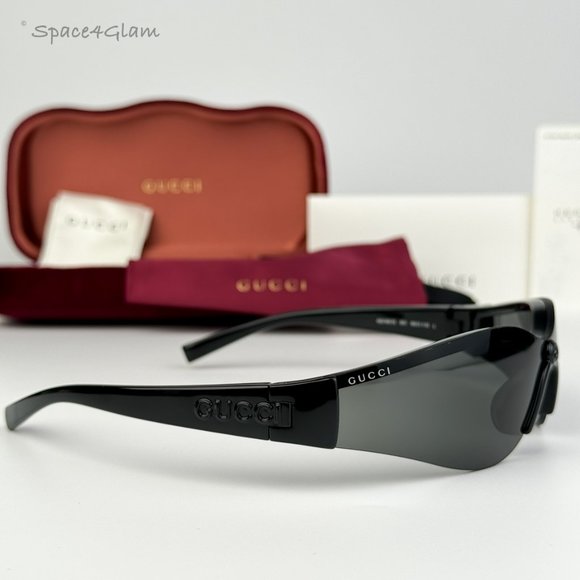 BRAND NEW Gucci GG1651S 001 Black Grey Unisex Mask Sunglasses GG 1651S main image 8